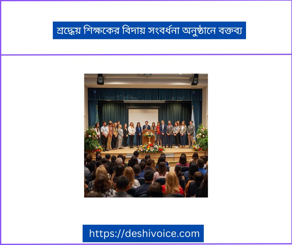 শ্রদ্ধেয় শিক্ষকের বিদায় সংবর্ধনা অনুষ্ঠানে বক্তব্য